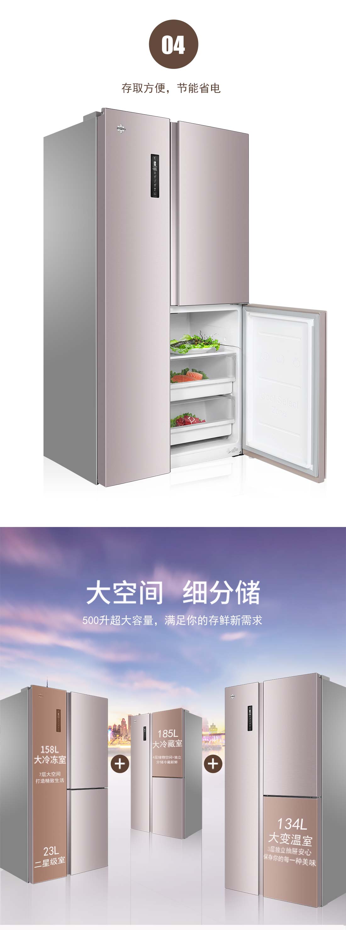 對開(kāi)門(mén)冰箱BCD-500WIPDC